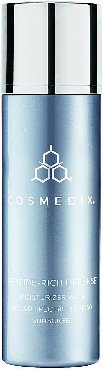 Nawilżający krem przeciwsłoneczny do twarzy SPF 50 - Cosmedix Peptide Rich Defense Moisturizer with Broad Spectrum — Zdjęcie N1