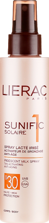 Mleczko w sprayu do ciała SPF30 - Lierac Sunific Solaire Spray Lacte Irise SPF30 — Zdjęcie N2