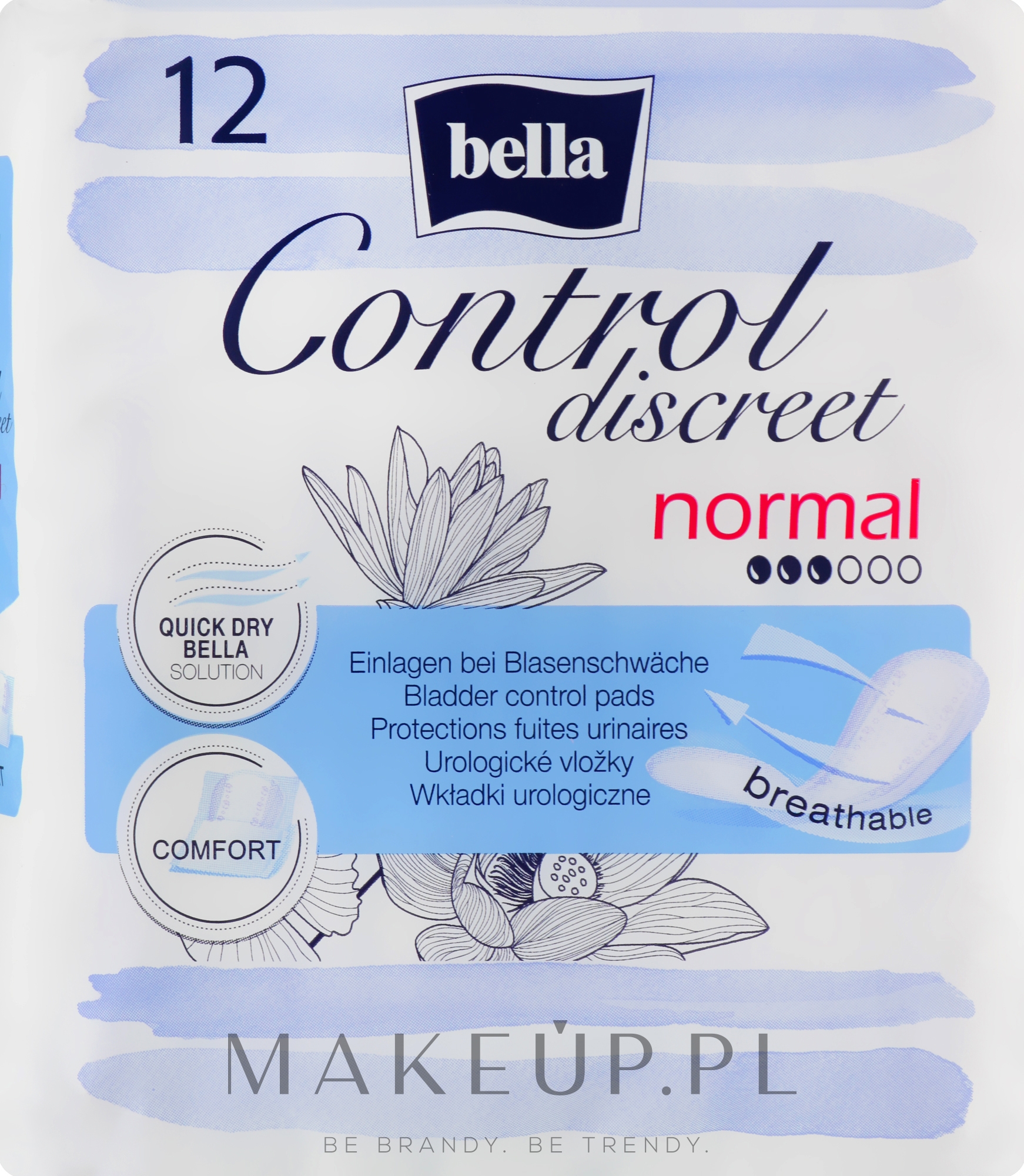 Wkładki urologiczne, 12 szt. - Bella Control Discreet Normal Bladder Control Pads — Zdjęcie 12 szt.