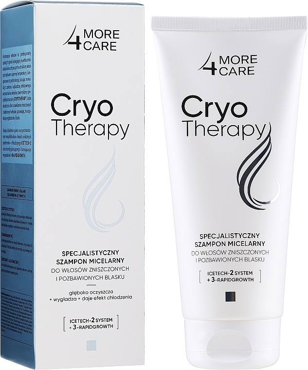 PRZECENA! Szampon micelarny do włosów zniszczonych i matowych - More4Care Cryo Therapy Shampoo * — Zdjęcie N1