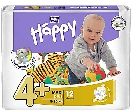 Kup Pieluchy dla niemowląt 9-20 kg, rozmiar 4+, 12 szt. - Bella Baby Happy Maxi 