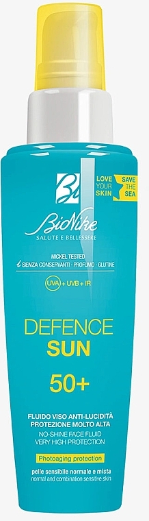 Fluid do twarzy z filtrem przeciwsłonecznym - BioNike Defence Sun SPF50+ No-Shine Face Fluid — Zdjęcie N1