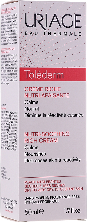 Odżywczo-kojący krem do skóry suchej i bardzo wrażliwej - Uriage Tolederm Riche Nutri-Soothing Cream