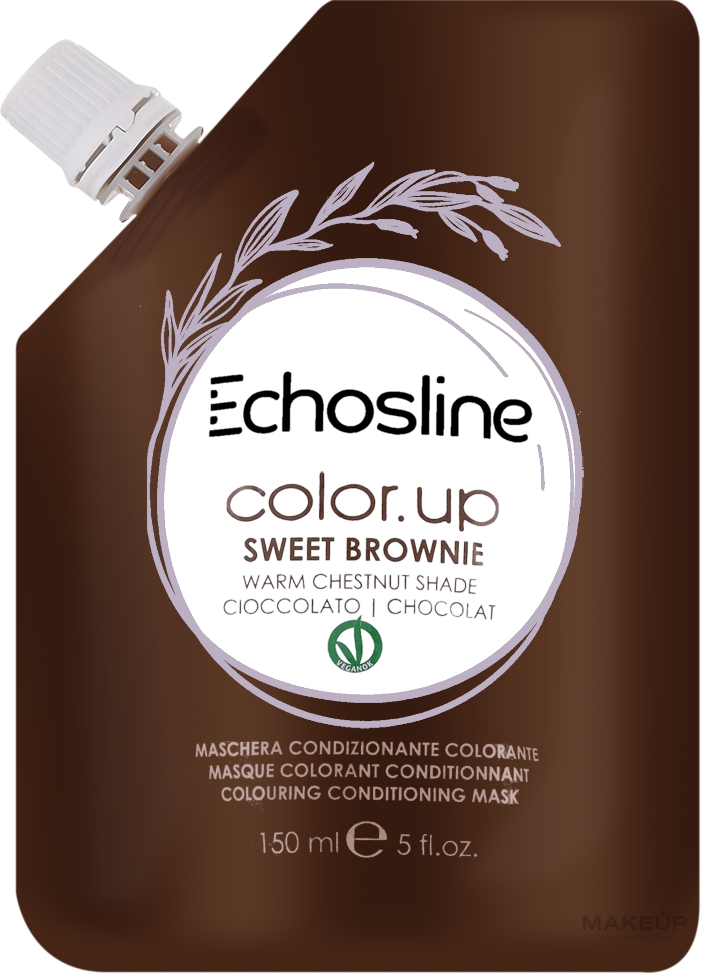 Tonizująca maska do włosów - Echosline Color Up Colouring Conditioning Mask — Zdjęcie Brownie