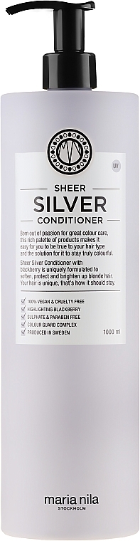 PRZECENA! Srebrna odżywka przeciw żółceniu się włosów - Maria Nila Sheer Silver Conditioner * — Zdjęcie N4