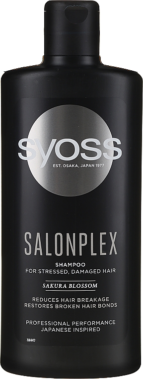 Szampon do włosów zniszczonych i nadwyrężonych - Syoss Salon Plex Shampoo For Stressed, Damaged Hair Sakura Blossom — Zdjęcie N1