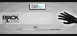 Rękawiczki jednorazowe, czarne, lateksowe, bezpudrowe, rozmiar S, 20 szt. - Eurostil — Zdjęcie N1
