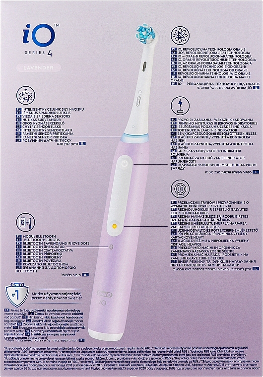 Elektryczna szczoteczka do zębów, fioletowa - Oral-B iO Series 4  — Zdjęcie N2
