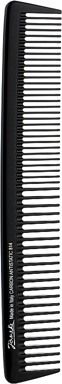 Węglowy grzebień do strzyżenia włosów, 20,5 cm, czarny - Janeke 814 Carbon Comb Antistatic — Zdjęcie N1