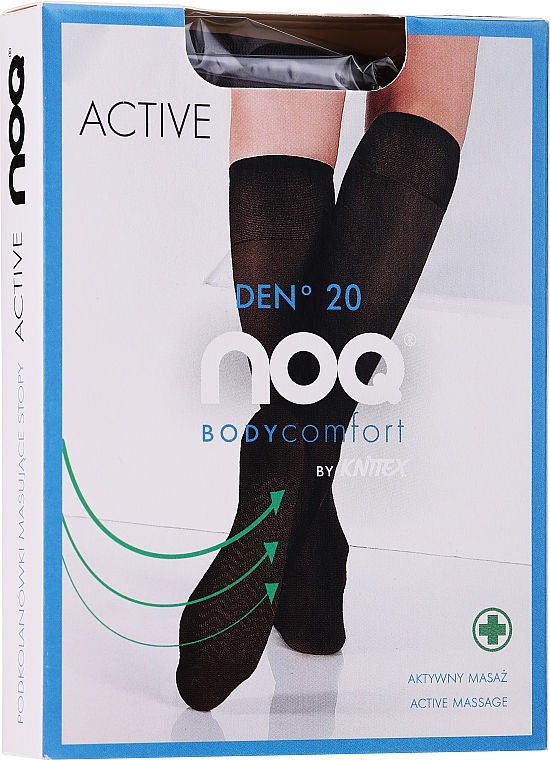 Podkolanówki masujące stopy Active 20 DEN, nero - Knittex — Zdjęcie N1