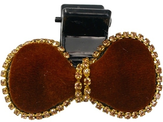 Klips krabowy, czarno-brązowy z kamieniami - Lolita Accessories — Zdjęcie N1