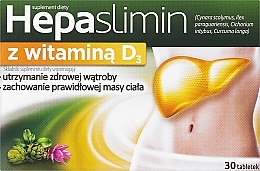 Suplement diety Hepaslimin z witaminą D3 - Aflofarm Hepaslimin With Vitamin D3 — Zdjęcie N1