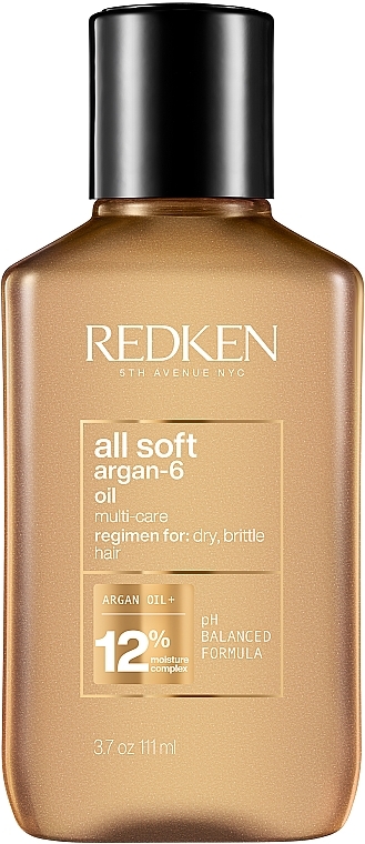 Olejek z olejem arganowym do włosów suchych i łamliwych - Redken All Soft Argan-6 Multi-Care Oil
