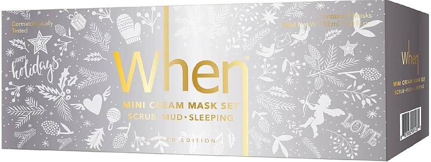 PRZECENA! Zestaw do pielęgnacji twarzy - When Mini Cream Masks Trio Set Holiday Limited Edition (mask/3x30 ml) * — Zdjęcie N1