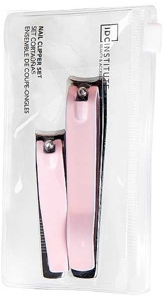 Zestaw, różowy - IDC Institute Nail Clipper Set (n/clipper/2pcs) — Zdjęcie N1