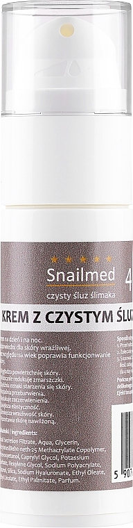 WYPRZEDAŻ Modelujący krem z czystym śluzem ślimaka do twarzy - Snailmed * — Zdjęcie N2