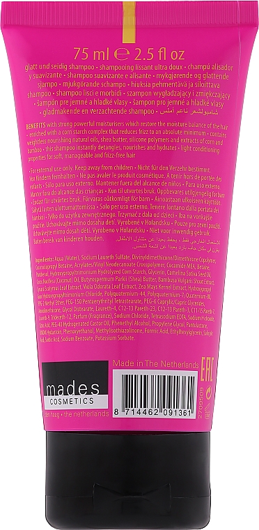 Wygładzający szampon zapobiegający puszeniu się włosów - Mades Cosmetics Absolutely Frizz-free Shampoo Silky Smooth — Zdjęcie N2