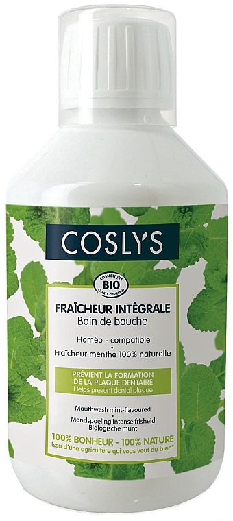 Płyn do płukania jamy ustnej z organiczną miętą Kompleksowa ochrona - Coslys Toothpaste Mouth Wash — Zdjęcie N2