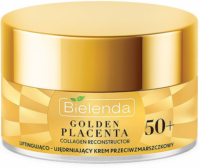 Liftingująco-ujędrniający krem przeciwzmarszczkowy do twarzy 50+ - Bielenda Golden Placenta Collagen Reconstructor — Zdjęcie N3