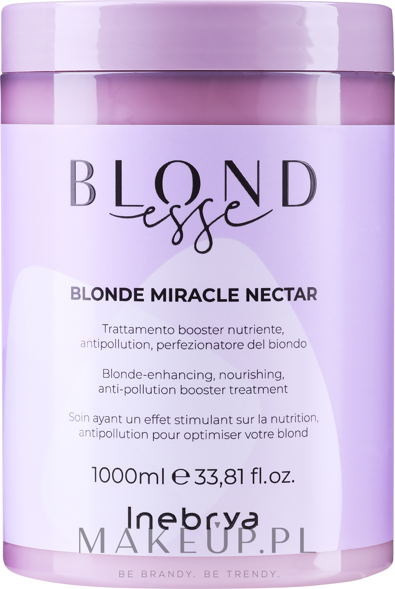 Maska do włosów jasnych i blond - Inebrya Blondesse Blonde Miracle Nectar — Zdjęcie 1000 ml