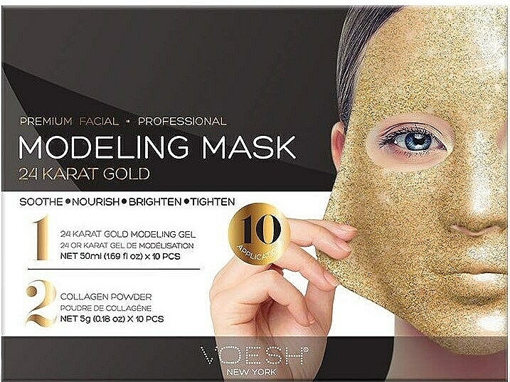 PRZECENA! Kojąca maska kolagenowa w płachcie 24-karatowe złoto - Voesh Facial Modeling Mask 24 Karat Gold * — Zdjęcie N1