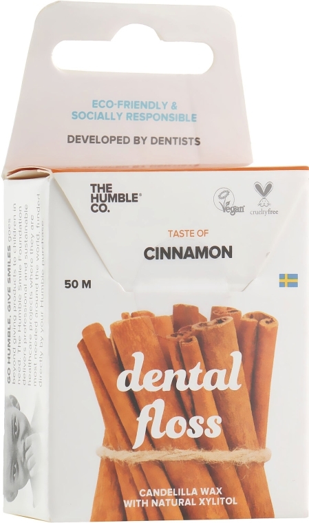 Nić dentystyczna, woskowana, Cynamon - The Humble Co. Dental Floss Cinnamon