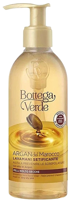 Wygładzające mydło w płynie do rąk z olejkiem arganowym - Bottega Verde Argan del Marocco Smoothing Hand Liquid Soap with Argan Oil — Zdjęcie N1