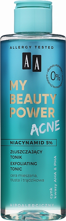 Złuszczający tonik do twarzy - AA My Beauty Power Acne Exfoliating Tonic — Zdjęcie N1