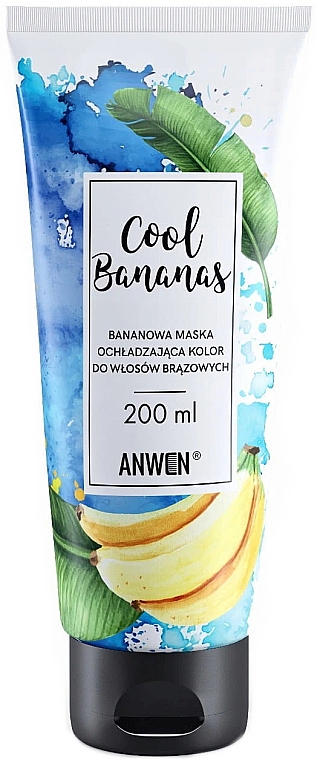 Bananowa maska ochładzająca do włosów brązowych - Anwen Cool Bananas Color Cooling Mask For Brown Hair — Zdjęcie N1