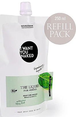 Mydło w płynie do rąk Mint & Lime - I Want You Naked The Liquid For Heroes (Refill) — Zdjęcie N1