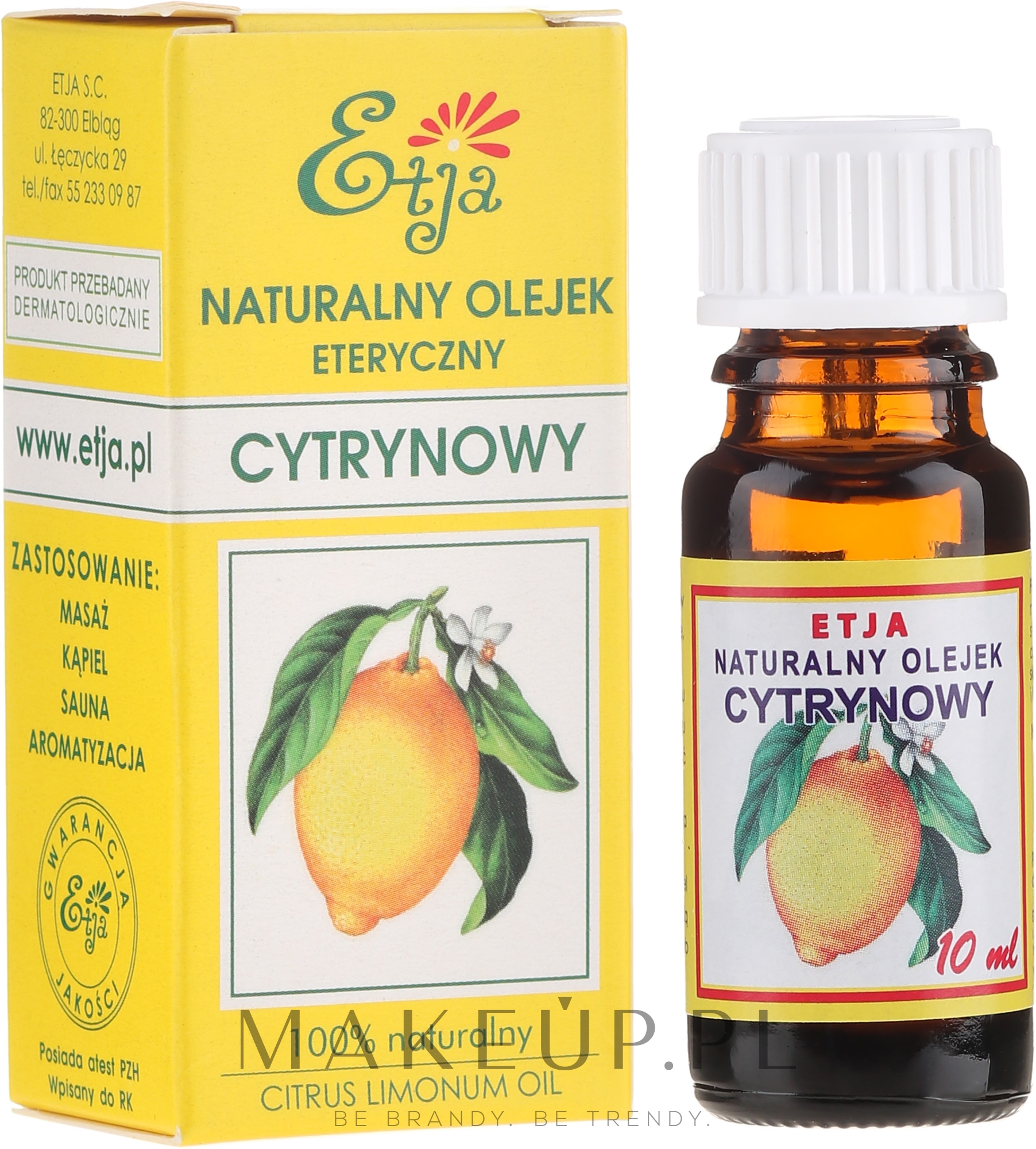 Naturalny olejek cytrynowy - Etja  — Zdjęcie 10 ml