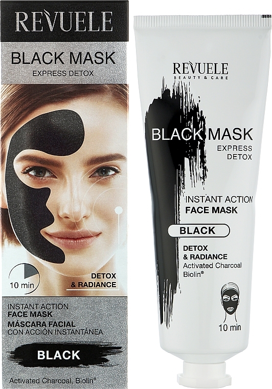 Czarna maseczka do twarzy - Revuele Express Detox Black Mask — Zdjęcie N2