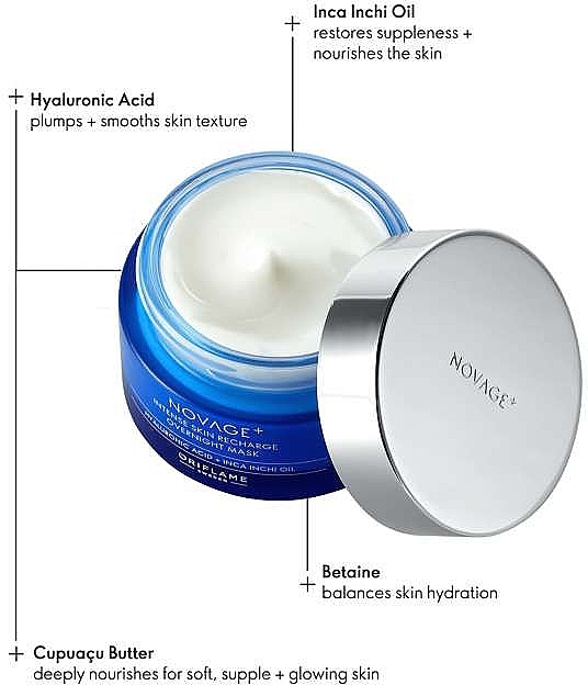 Maseczka na noc do intensywnej regeneracji skóry - Oriflame NovAge+ Intense Skin Recharge Overnight Mask — Zdjęcie N2