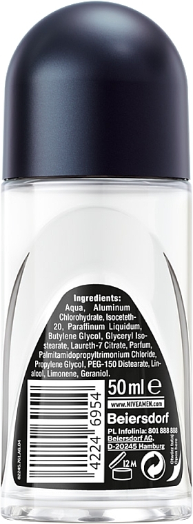 Antyperspirant w kulce dla mężczyzn - NIVEA MEN Invisible For Black & White Power Deodorant Roll-On — Zdjęcie N2