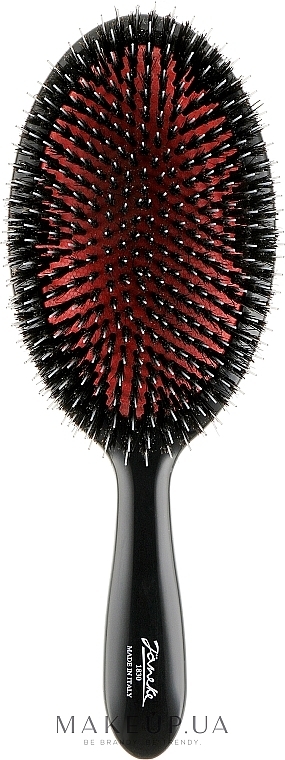 Mała szczotka do włosów z naturalnym włosiem, 21M, czarna - Janeke Black Hairbrush  — Zdjęcie N1