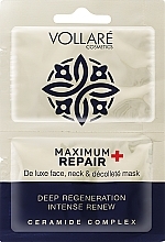 Głęboko regenerująca maska na twarz, szyję i dekolt - Vollare Maximum Repair Mask — Zdjęcie N1