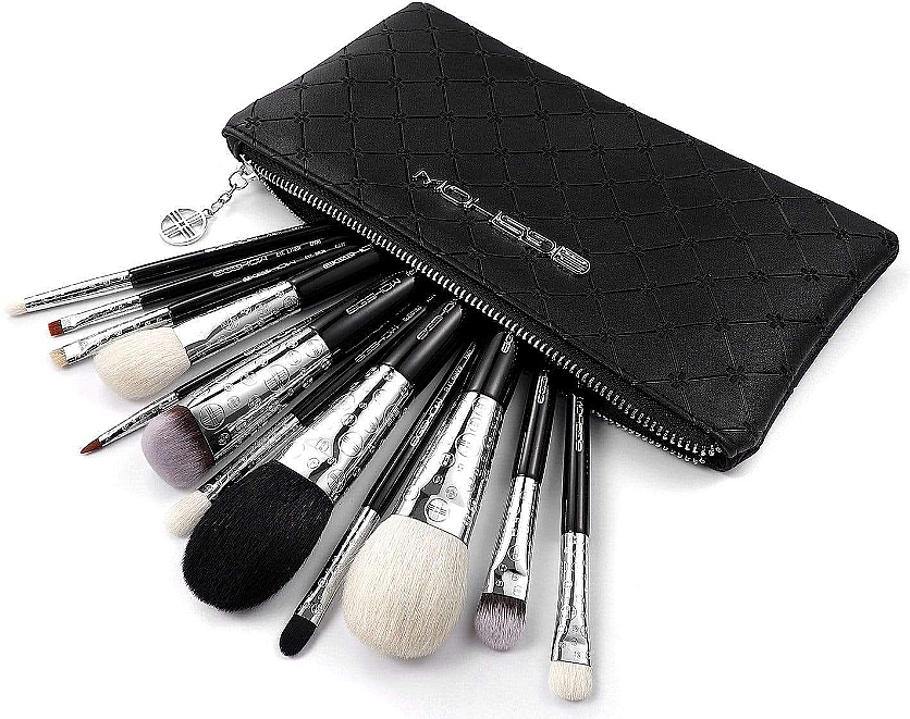 Zestaw pędzli do makijażu, 12 szt. - Eigshow Luxe Series Classic Makeup Brush Kit Bright Silver — Zdjęcie N1