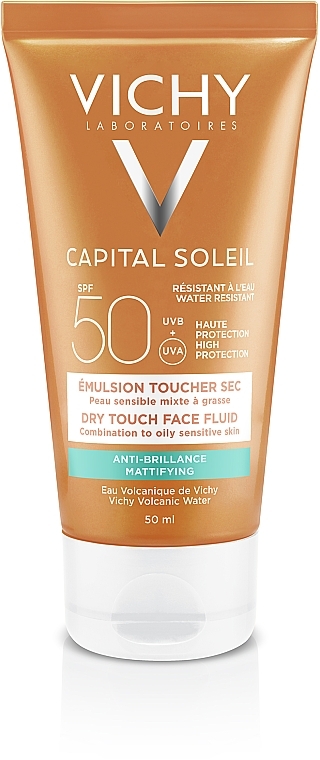 Krem matujący do twarzy SPF 50+ - Vichy Capital Soleil Emulsion Anti-Brillance SPF 50+