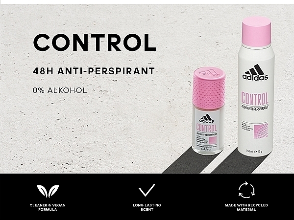 Dezodorant-antyperspirant w kulce dla kobiet - Adidas Control 48H Anti-Perspirant Deodorant Roll-On — Zdjęcie N3