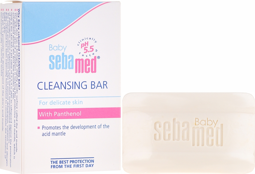 Delikatne mydło toaletowe dla dzieci w kostce od pierwszych dni życia - Sebamed Baby Cleansing Bar — Zdjęcie N1