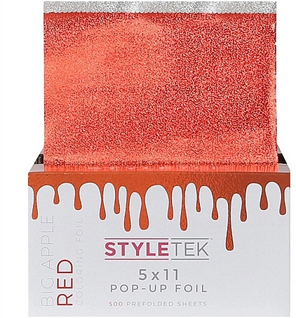 Folia do włosów umożliwiająca łatwe dozowanie pojedynczych arkuszy, czerwona - StyleTek — Zdjęcie N1