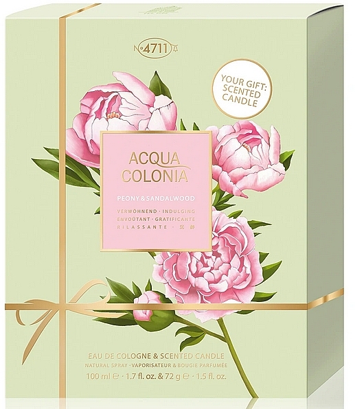 Maurer & Wirtz 4711 Acqua Colonia Peony & Sandalwood - Zestaw (col/100ml + candle/72g) — Zdjęcie N1