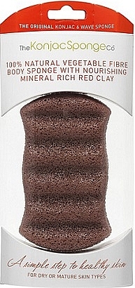 Gąbka - The Konjac Sponge Company Premium Six Wave Body Puff with French Red Clay — Zdjęcie N1