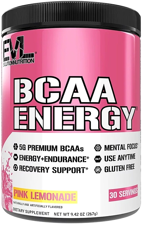 Suplement diety BCAA Energy, różowa lemoniada - EVLution Nutrition BCAA Pink Lemonade — Zdjęcie N1