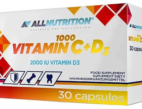 Suplement diety Witamina C + D3 - Allnutrition Vitamin C 1000mg + D3 — Zdjęcie N1