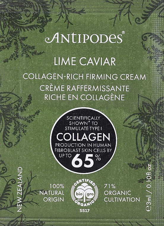 Ujędrniający krem do twarzy - Antipodes Lime Caviar Collagen-Rich Firming Cream (próbka) — Zdjęcie N1