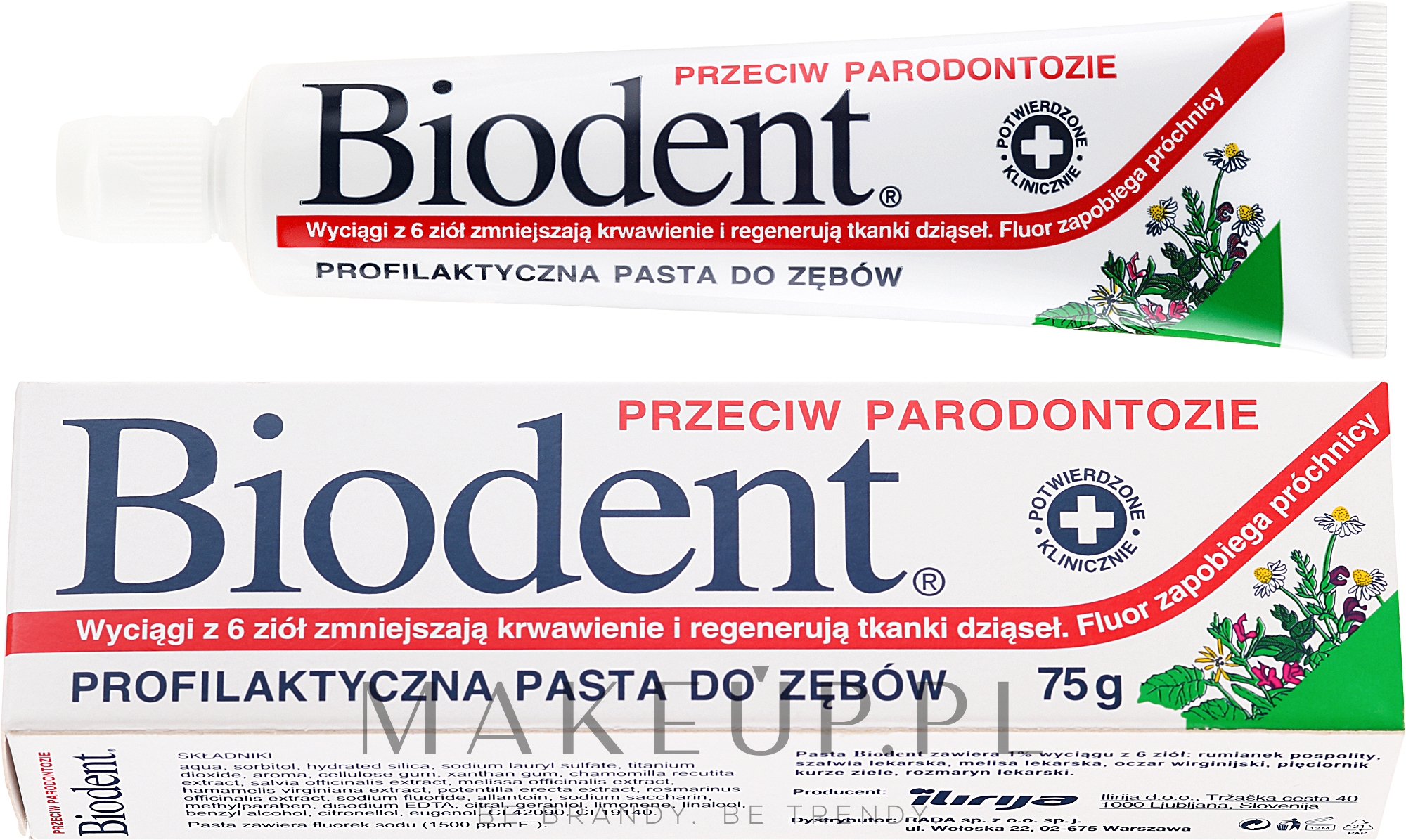 Profilaktyczna pasta do zębów przeciw paradontozie - Biodent  — Zdjęcie 75 g