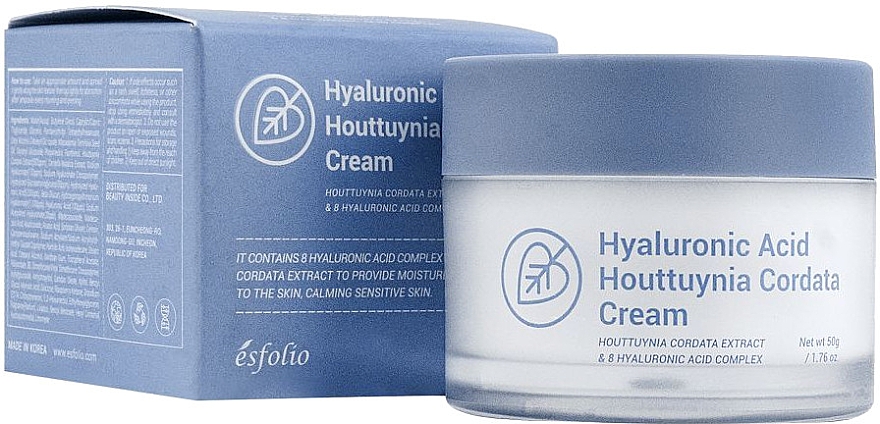 Krem do twarzy z kwasem hialuronowym - Esfolio Hyaluronic Acid Houttuynia Cordata Cream — Zdjęcie N1