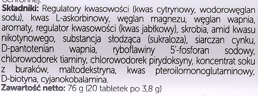 Kompleks witamin i minerałów w tabletkach musujących - Orkla Bodymax Fresh Mind — Zdjęcie N3