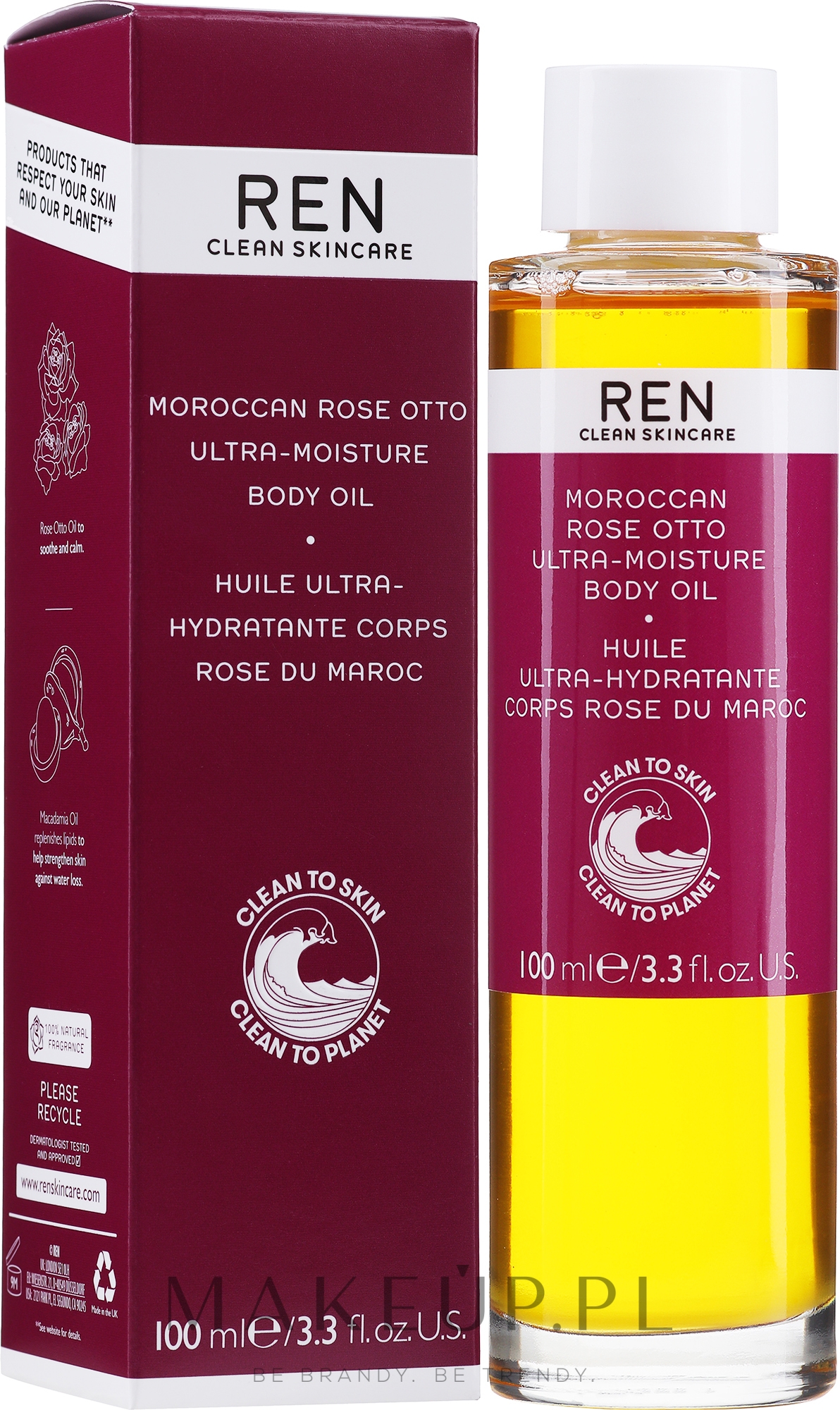 Odżywczy ultranawilżający olejek do ciała z różą marokańską - Ren Moroccan Rose Otto Ultra-Moisture Body Oil — Zdjęcie 100 ml